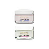 L'Oreal Paris Triple Active day and night moisturiser bundle 50ml (British brand)