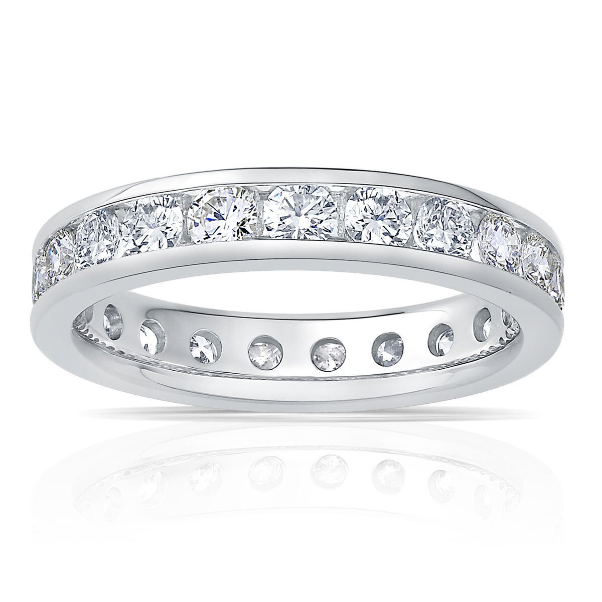 Costco round brilliant eternity ring 2.00ctw platinum size L, UK version