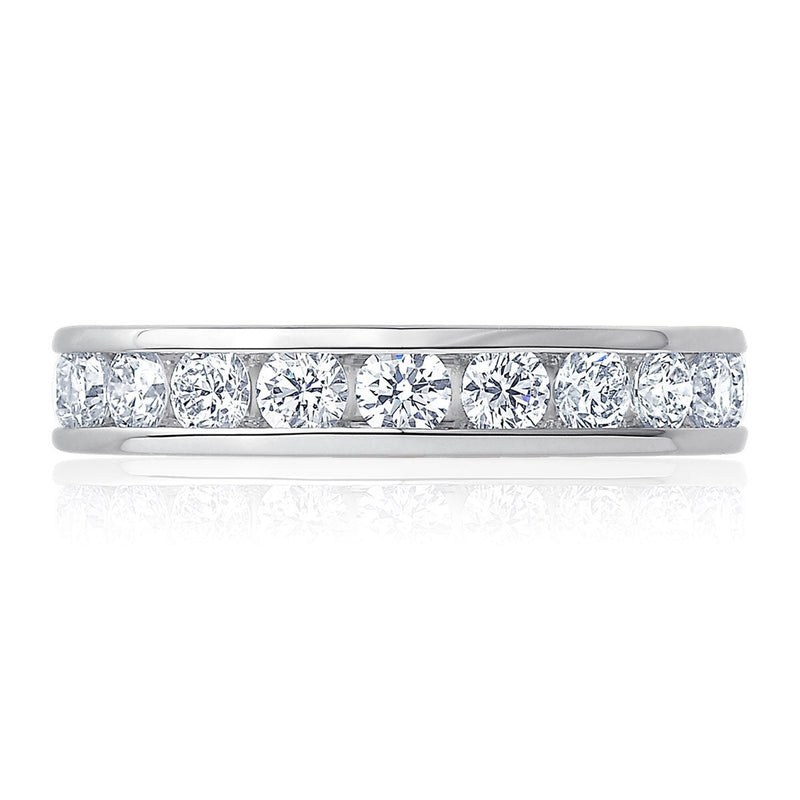 Costco round brilliant eternity ring 2.00ctw platinum size L, UK version
