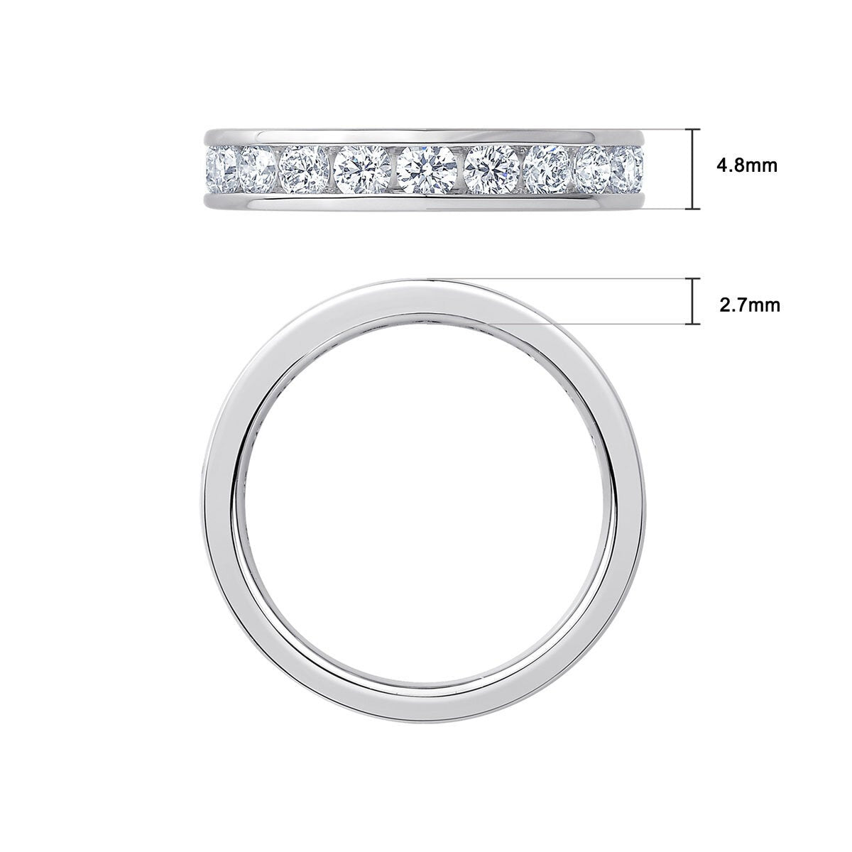 Costco eternity ring round brilliant cut channel set size P (British brand)