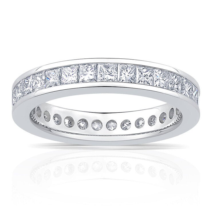 Costco 2ct princess cut diamond eternity ring platinum - British product