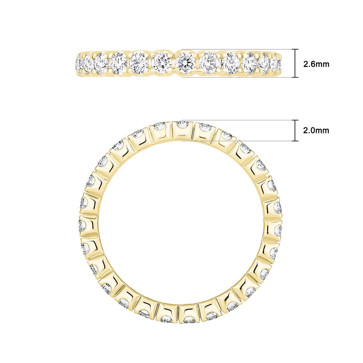 Costco 1ct round brilliant diamond eternity ring 18ct gold - British product