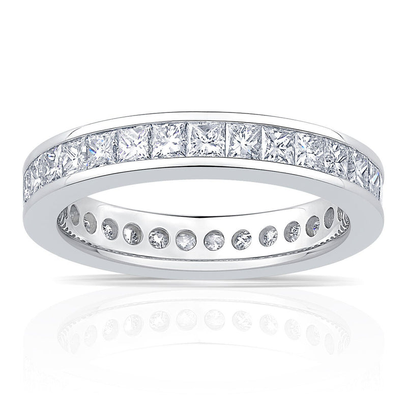 Costco 2ct princess cut diamond eternity ring platinum - British product