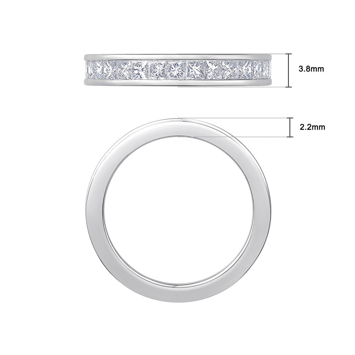 Costco princess cut diamond eternity ring 2ctw, imported from the UK