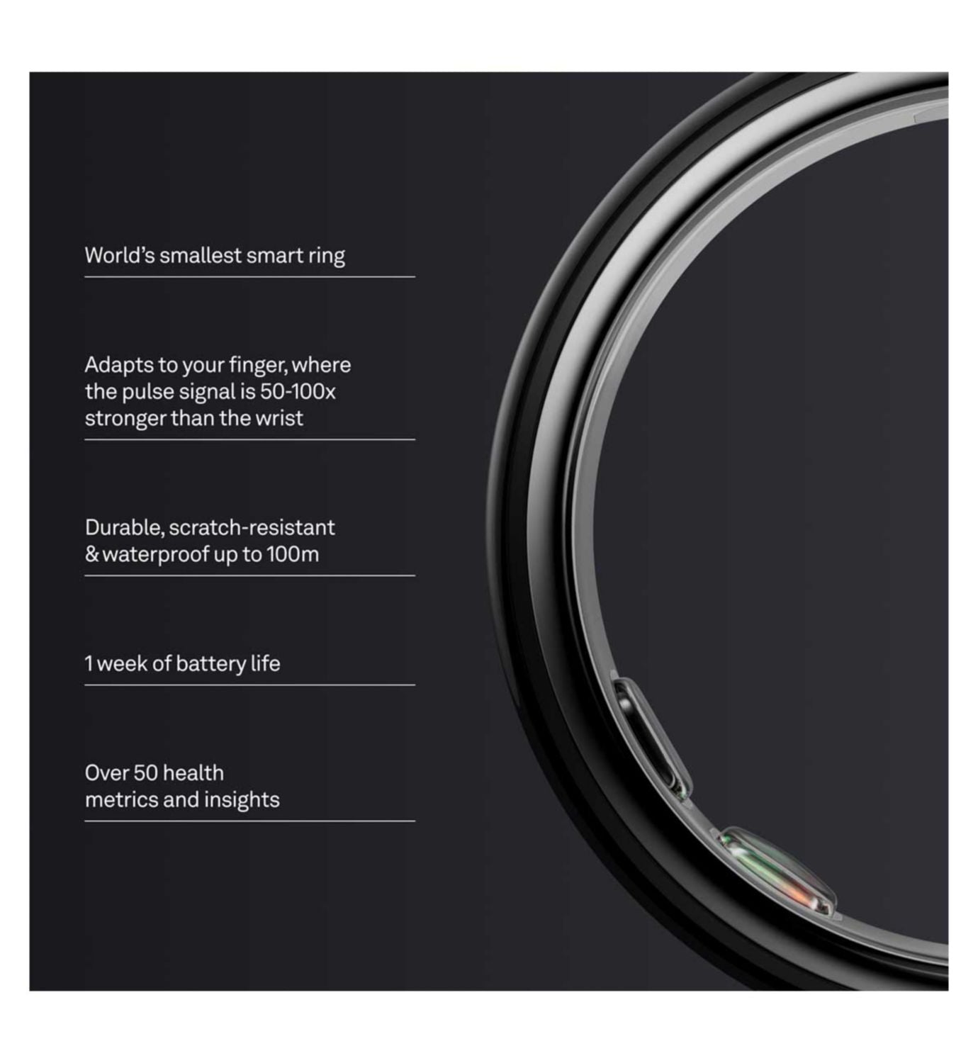 Oura smart ring black size 10 (British brand)