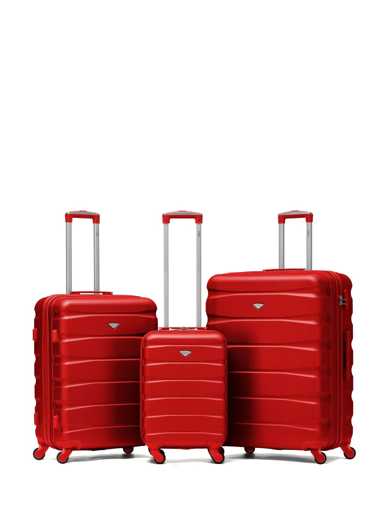 Flight Knight Orange/Black Hardcase Suitcase Set - 3 Piece (Cabin, Medium, Large)