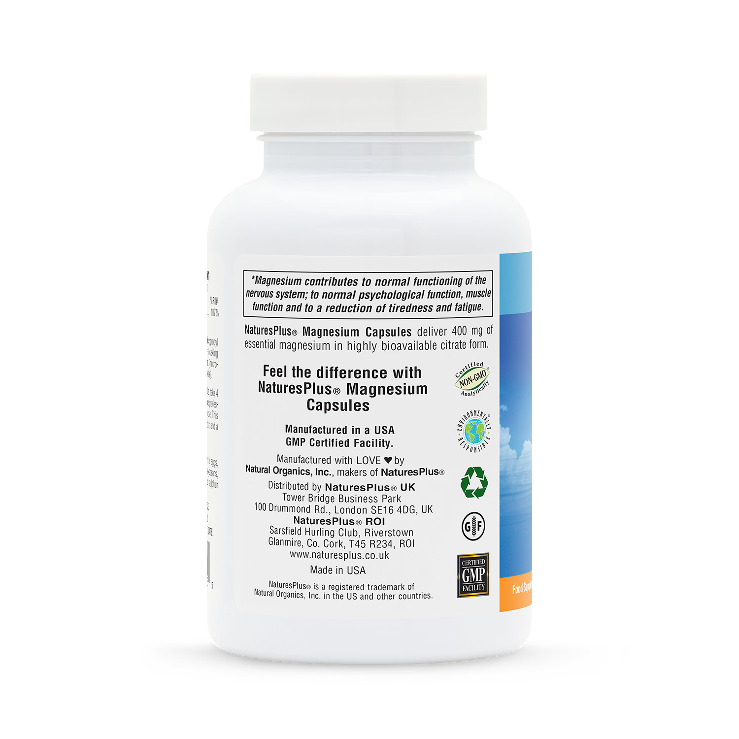 NaturesPlus Magnesium Citrate 120 capsules, imported from the UK