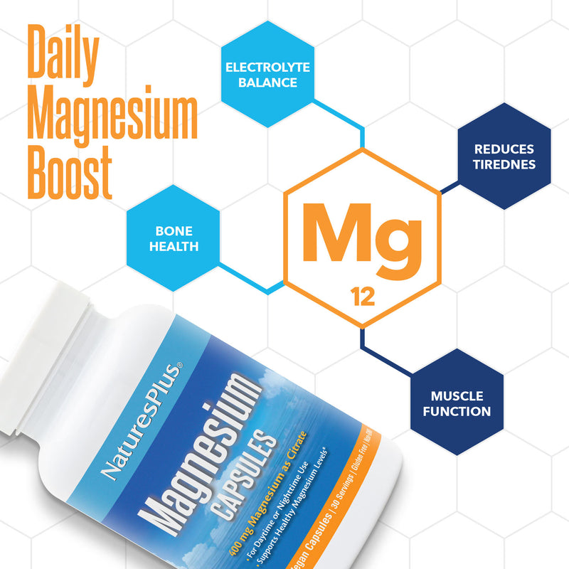 NaturesPlus Magnesium Citrate 120 capsules, imported from the UK
