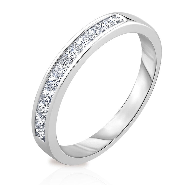 Costco princess cut diamond half eternity ring size P, imported from the UK