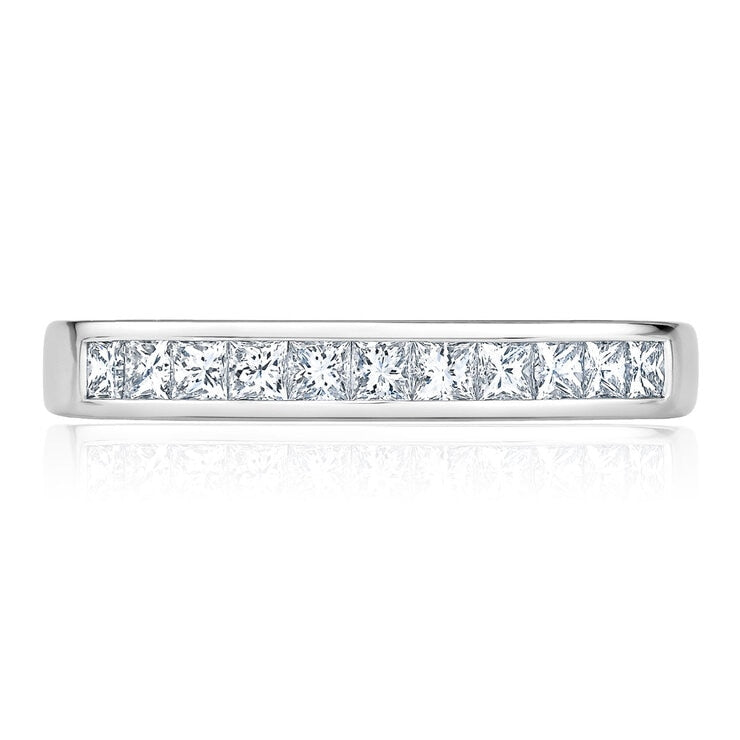 Costco princess cut diamond half eternity ring size P, imported from the UK