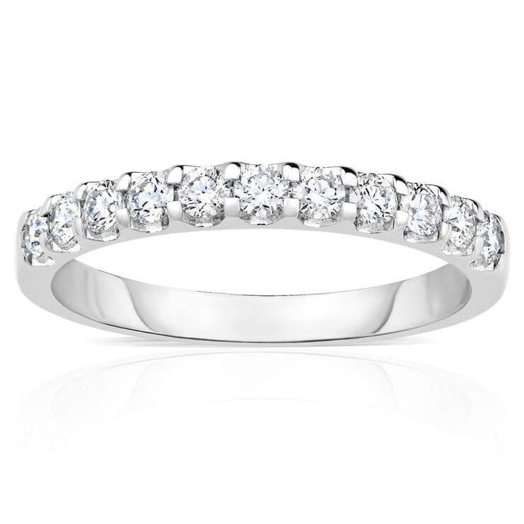 Costco 0.50ct round brilliant diamond half eternity ring size P, UK version