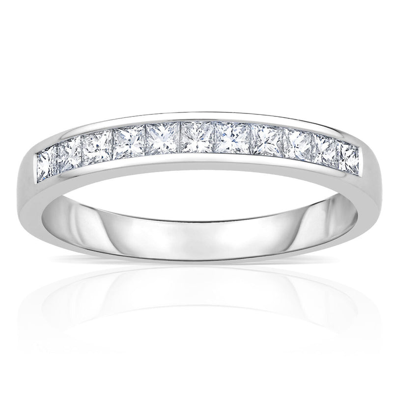 Costco princess cut diamond half eternity ring size P, imported from the UK