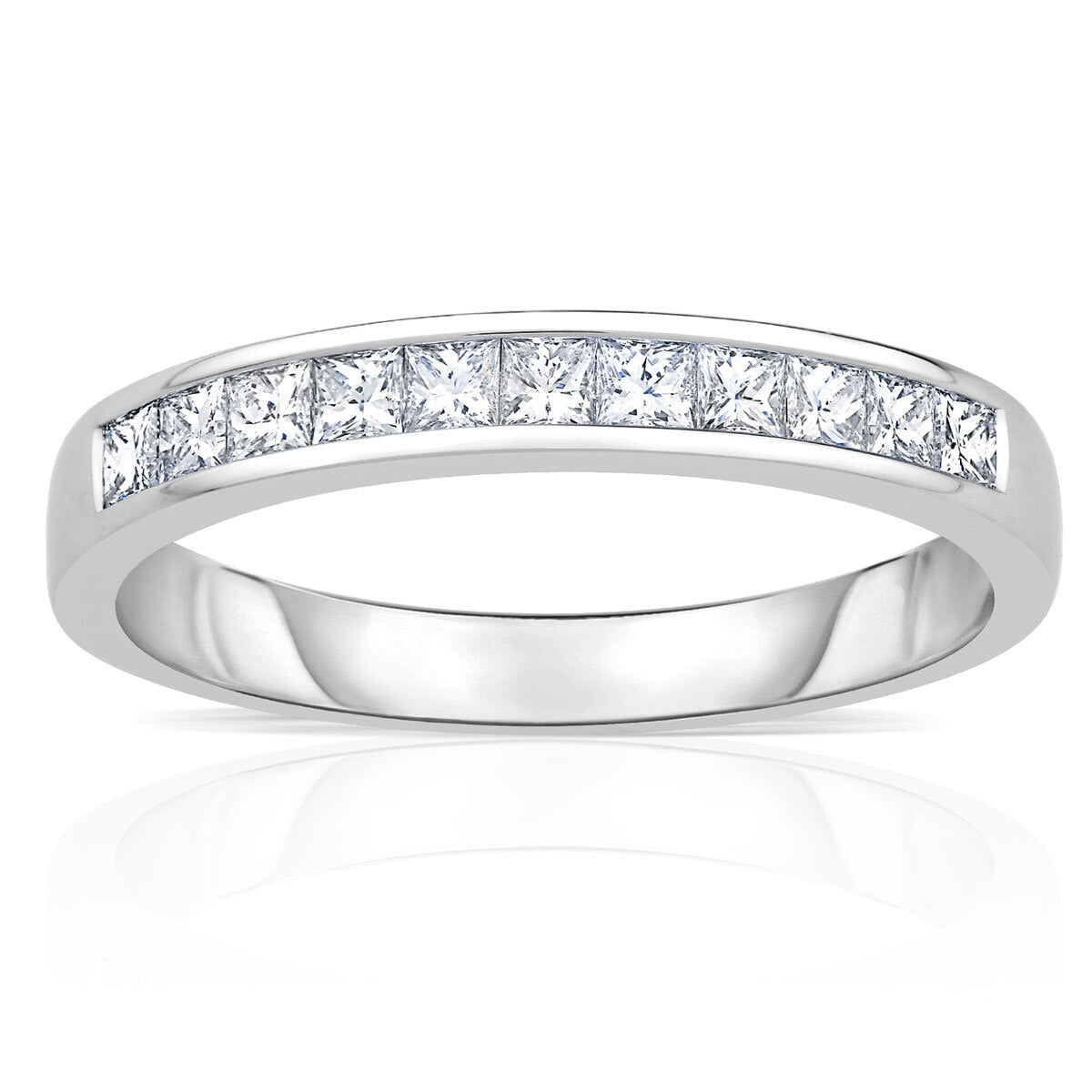 Costco princess cut diamond half eternity ring size P, imported from the UK