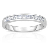 Costco princess cut diamond half eternity ring size P, imported from the UK