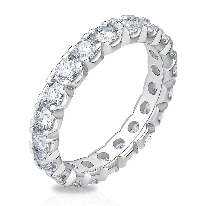 2ctw round brilliant diamond eternity ring platinum size M - British product