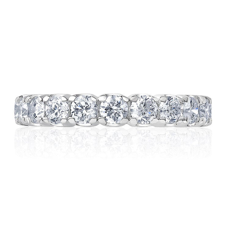 2ctw round brilliant diamond eternity ring platinum size M - British product