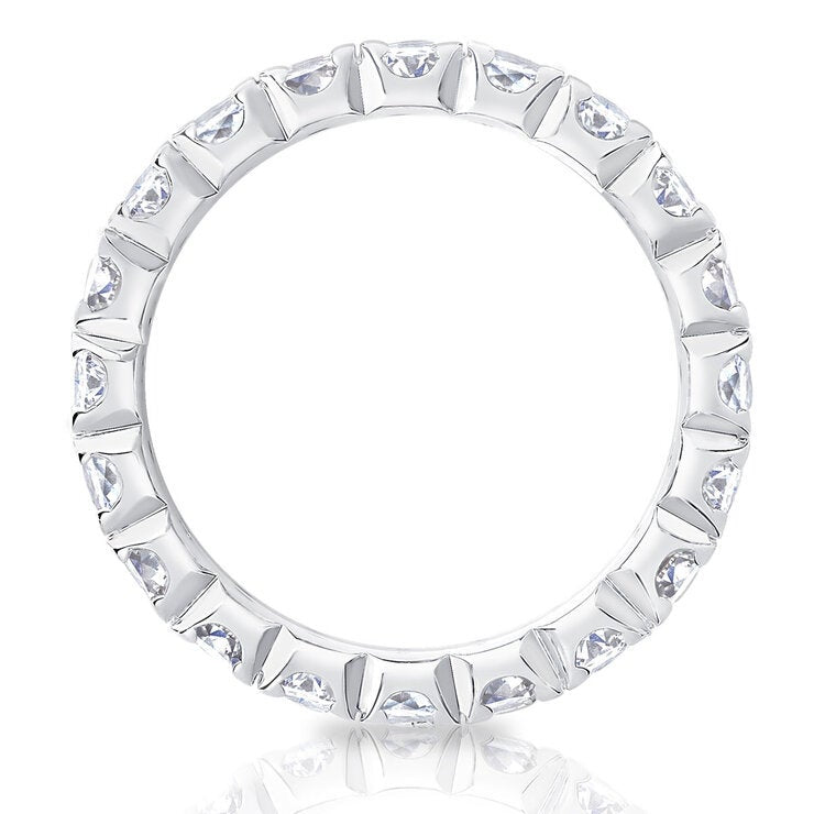 2ctw round brilliant diamond eternity ring platinum size M - British product