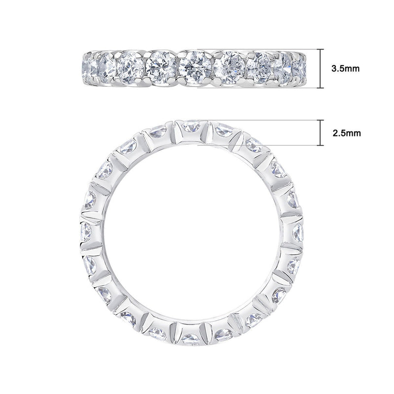 2ctw round brilliant diamond eternity ring platinum size M - British product