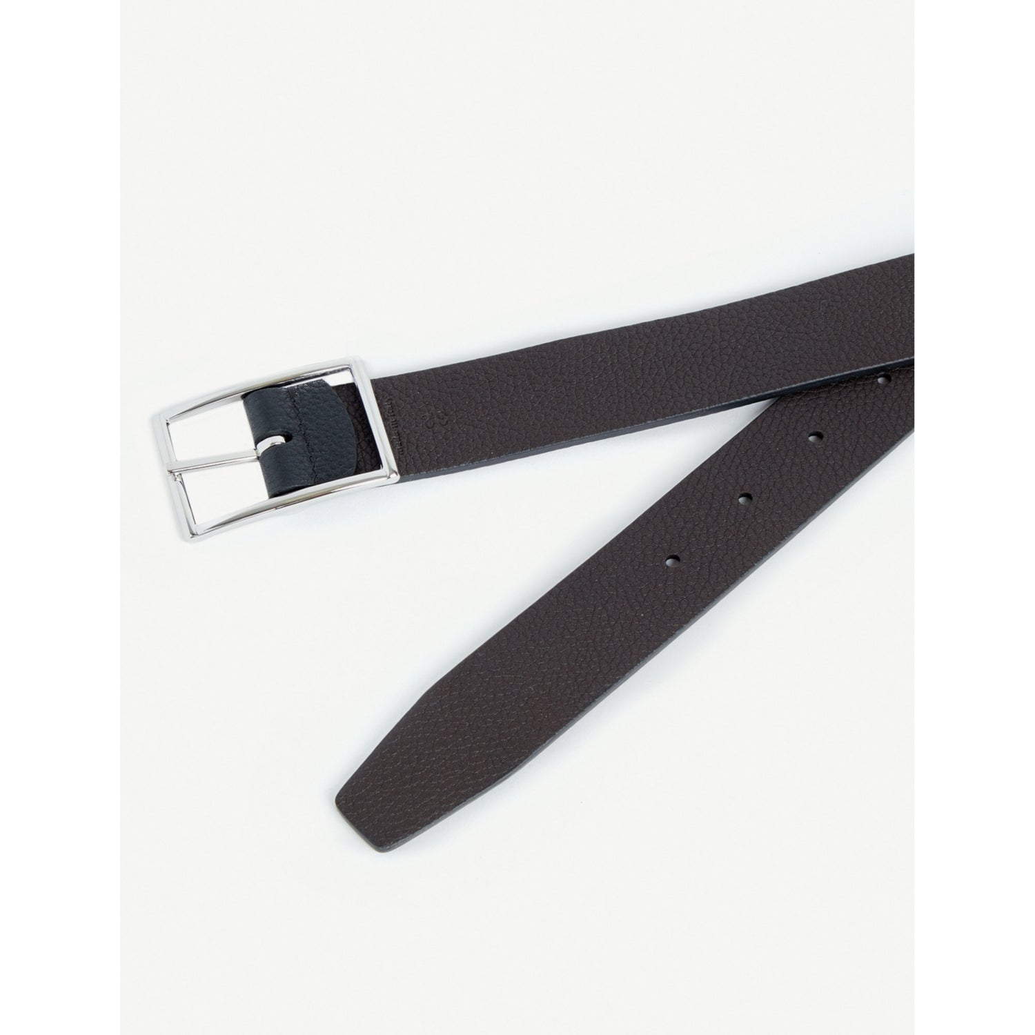 Andersons grained leather reversible belt with silver buckle, imported from the UK