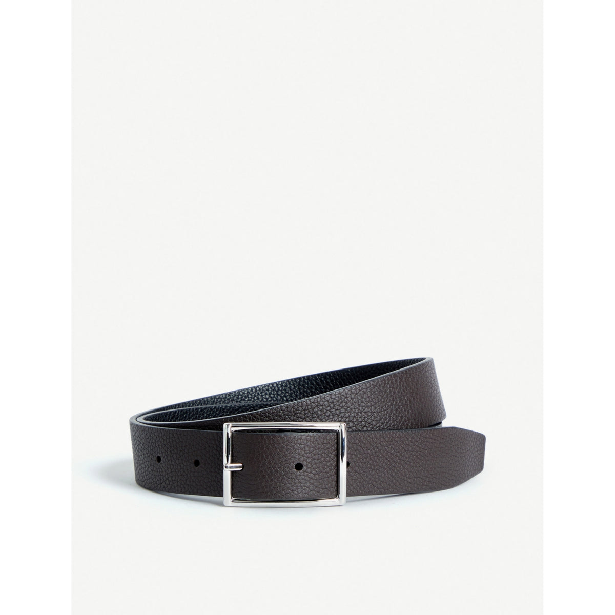Grained leather reversible belt - 32