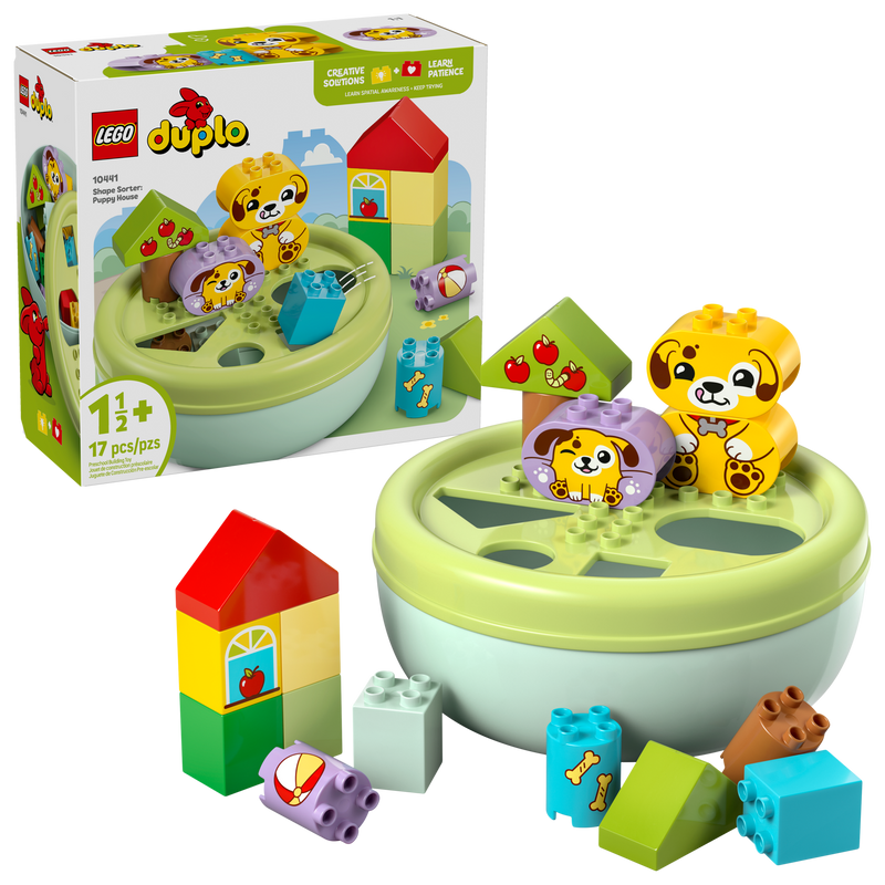 LEGO DUPLO puppy house shape sorter 17 pieces (British brand)