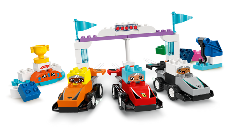 LEGO DUPLO F1 Racing Cars Drivers 70 Pieces - British product