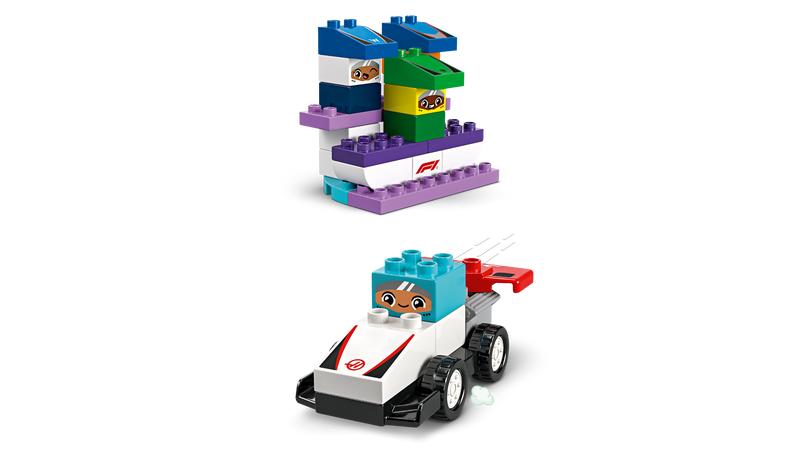 LEGO DUPLO F1 Racing Cars Drivers 70 Pieces - British product