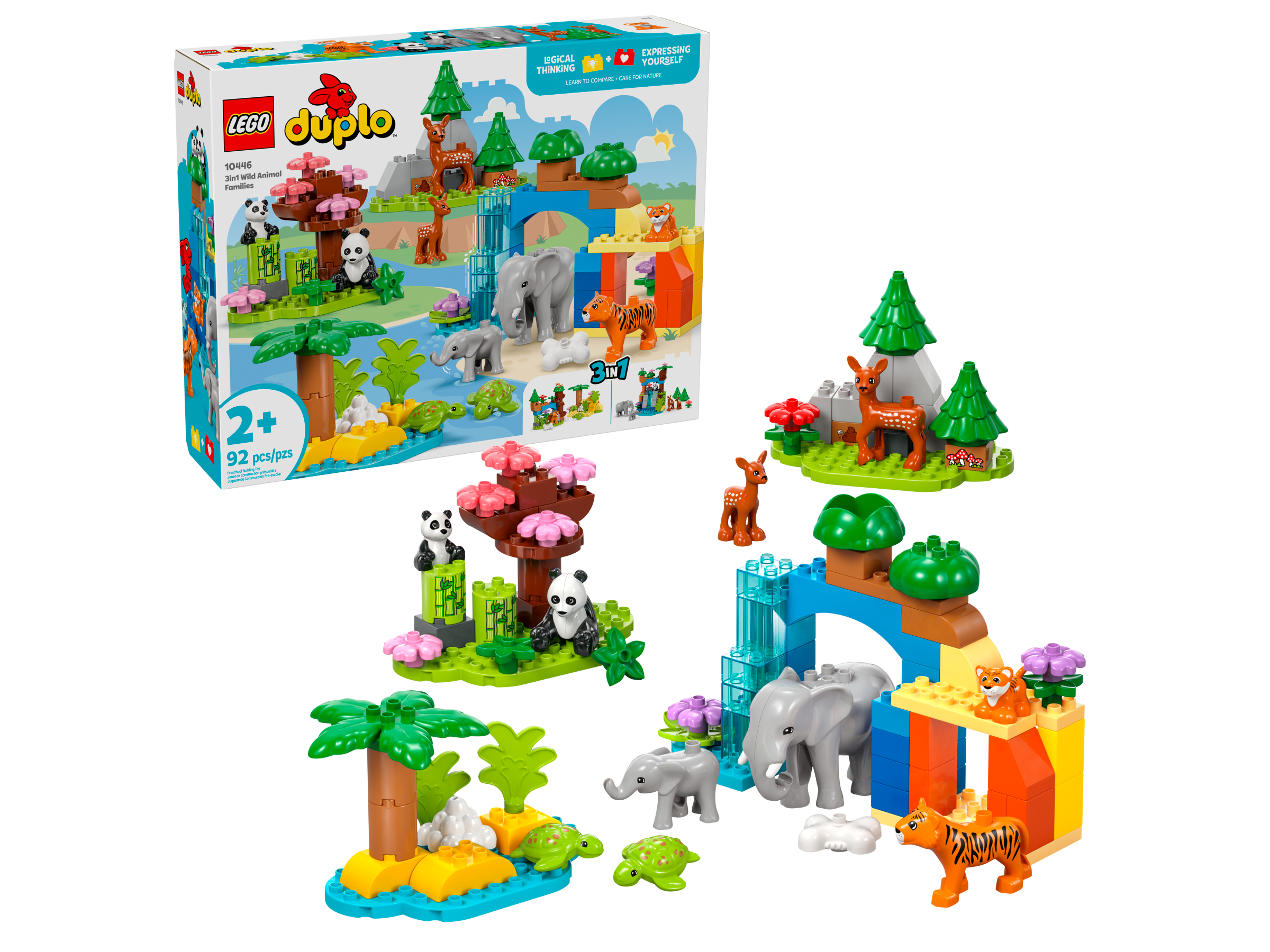 LEGO DUPLO Wild Animal Families Building Blocks 92 Pieces - British product