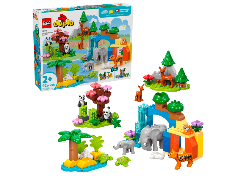 LEGO DUPLO Wild Animal Families Building Blocks 92 Pieces - British product