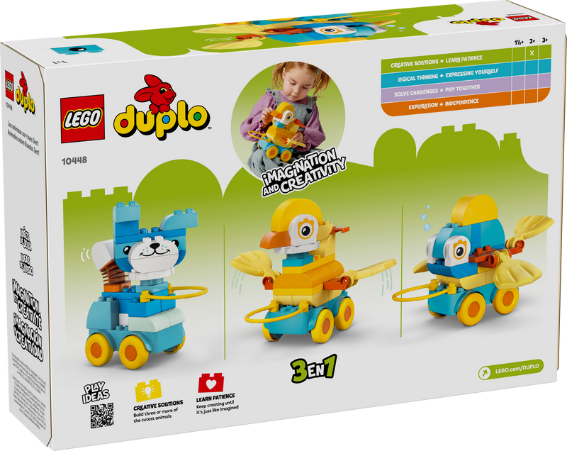 LEGO DUPLO 3in1 Animals on Wheels 58 Pieces - British product