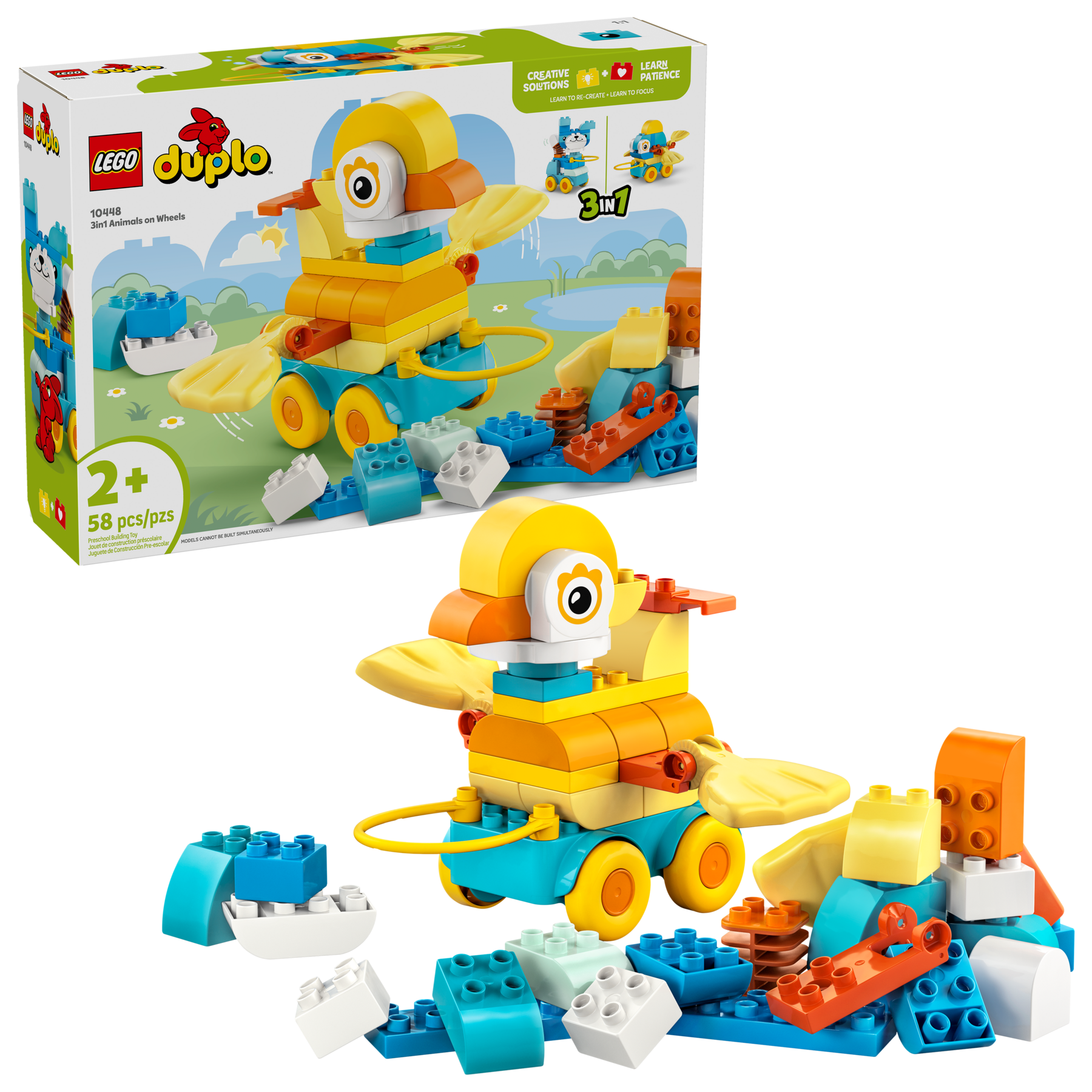 LEGO DUPLO 3in1 Animals on Wheels 58 Pieces - British product