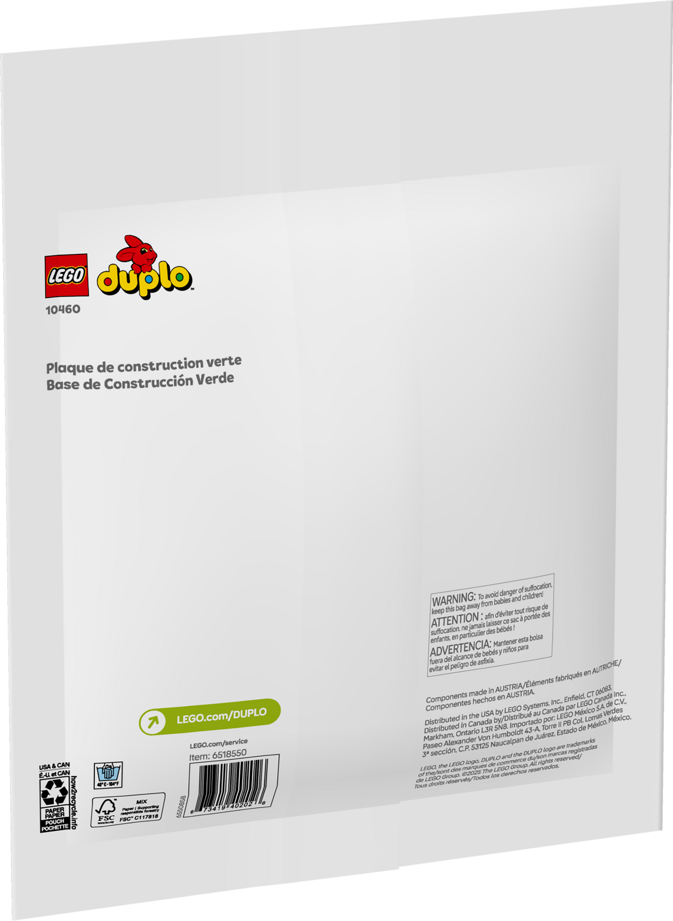 LEGO Duplo Large Building Plate 1 Piece, UK version
