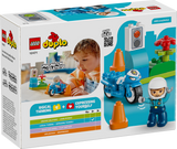 LEGO DUPLO Blue Police Motorcycle toddler playset, imported from the UK