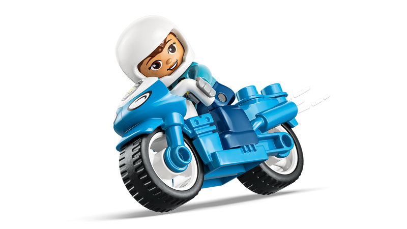 LEGO DUPLO Blue Police Motorcycle toddler playset, imported from the UK