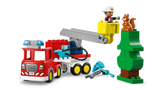 LEGO DUPLO fire truck with hose and firefighter, UK version