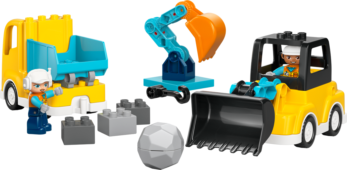 LEGO DUPLO 3-in-1 construction vehicles set 22 pieces, imported from the UK