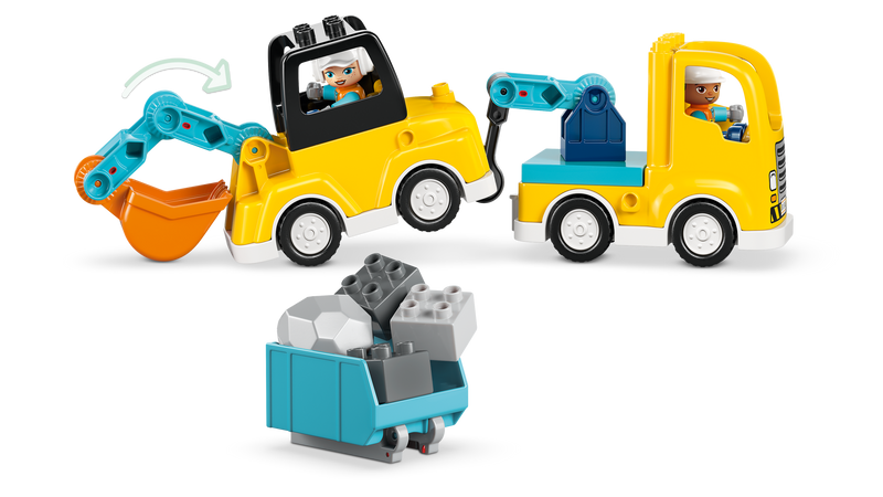 LEGO DUPLO 3-in-1 construction vehicles set 22 pieces, imported from the UK