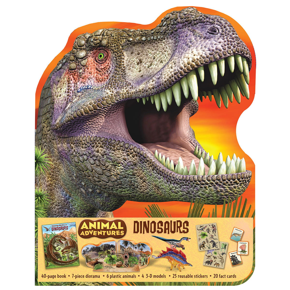 Shaped Adventure Box dinosaur or safari activity set - British product