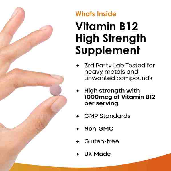 Vitamin B12 High Strength Tablets - 1000mcg MeCbl Supplement GOODS Superdrug   