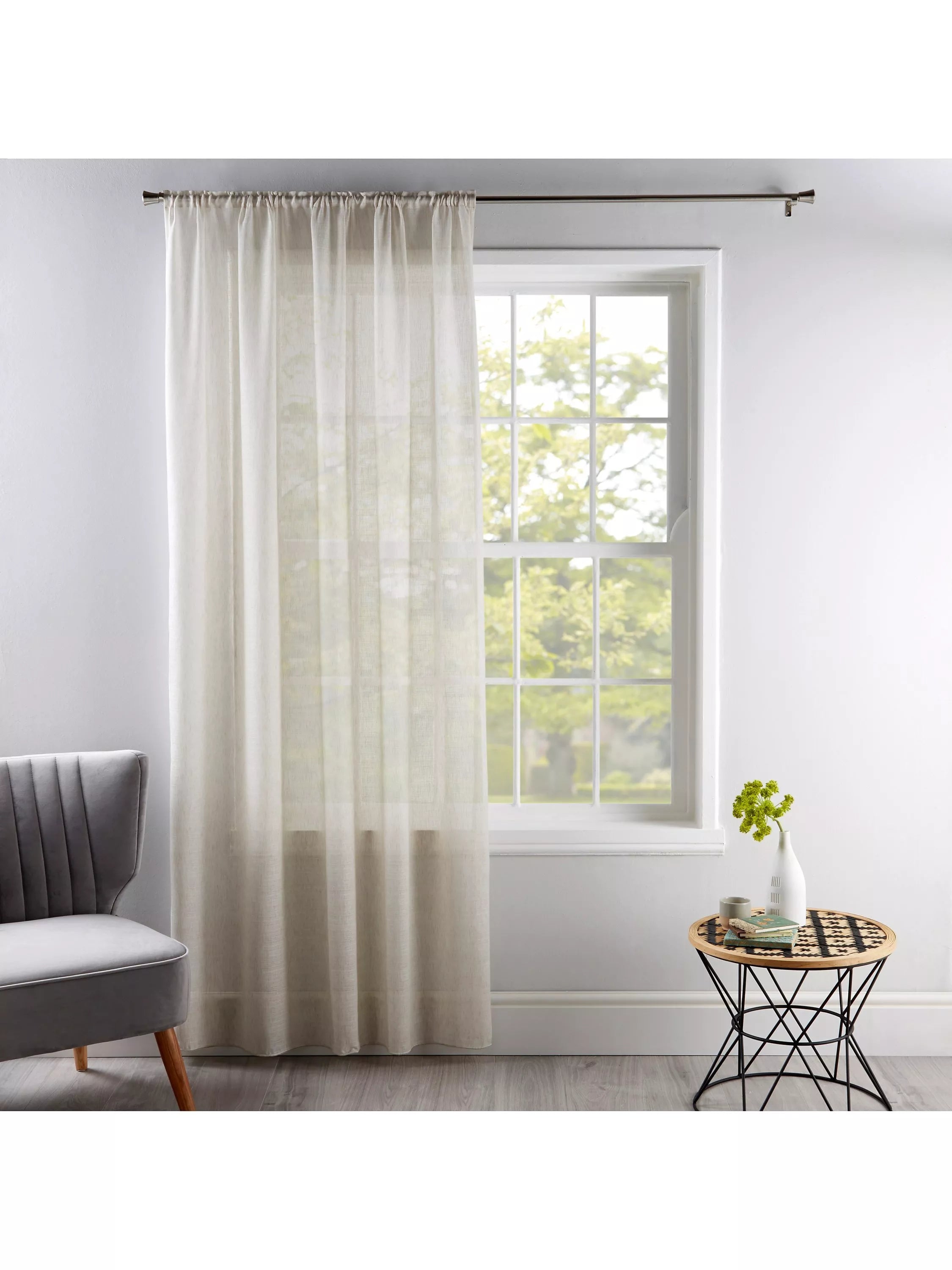 Deyron Hambleden Voile Stoff naturfarben 300cm Breite, importiert aus dem Vereinigten Königreich