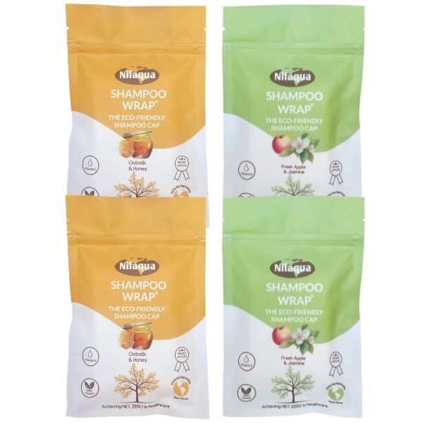 Nilaqua shampoo wrap oatmilk honey apple jasmine 4 pack, UK version