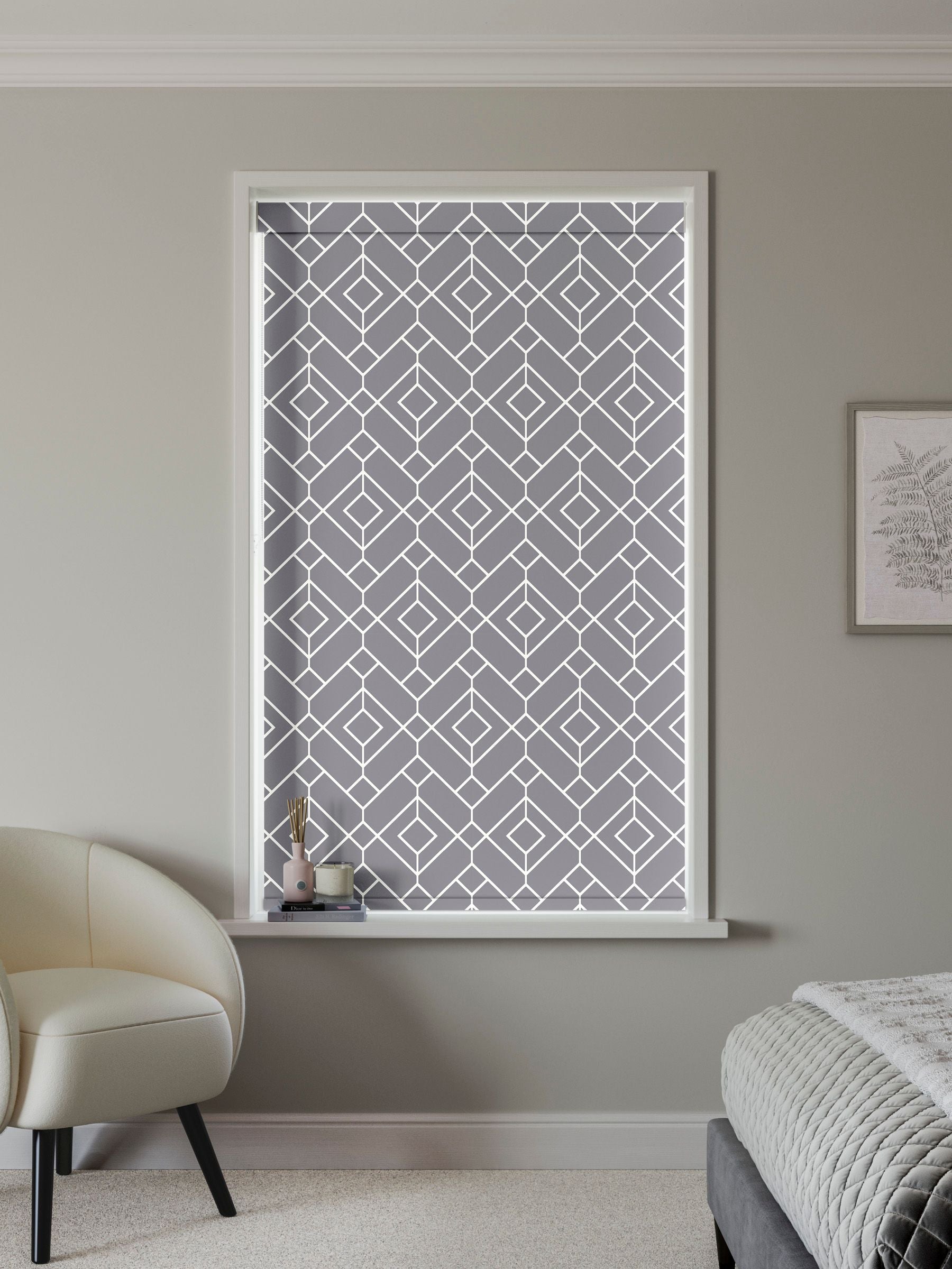 Next grey Lattice Geo roller blind, UK version