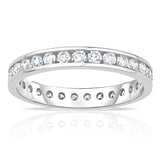 Bague d'éternité Costco 1ctw diamant rond éclatant serti baguette, importée du Royaume-Uni