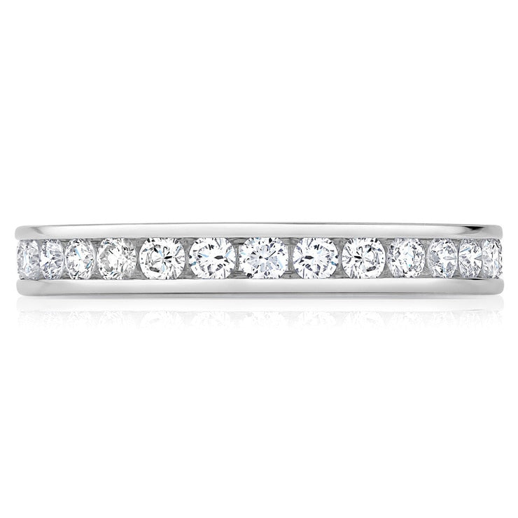 Bague d'éternité Costco 1ctw diamant rond éclatant serti baguette, importée du Royaume-Uni