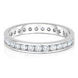 Bague d'éternité Costco 1ctw diamant rond éclatant serti baguette, importée du Royaume-Uni