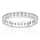Bague d'éternité Costco 1ctw diamant rond éclatant serti baguette, importée du Royaume-Uni