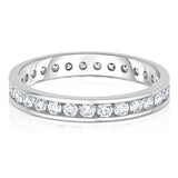 Bague d'éternité Costco 1ctw diamant rond éclatant serti baguette, importée du Royaume-Uni