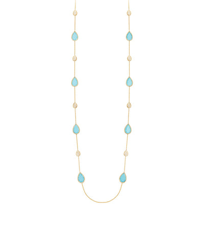 Harrods Boucheron Serpent Bohème Necklace in Yellow Gold with Turquoise and Diamonds- Buy online at McGrocer