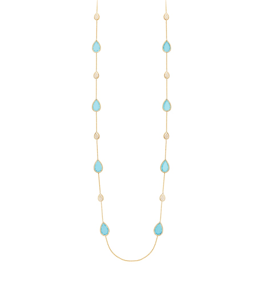 Boucheron Serpent Bohème necklace turquoise diamond charms, imported from the UK