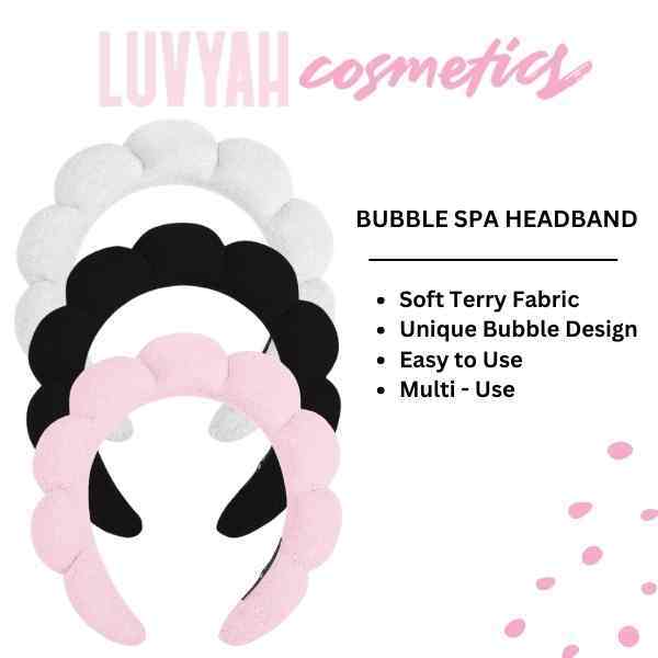 Luvyah Cosmetics bubble spa headband in pink (British brand)